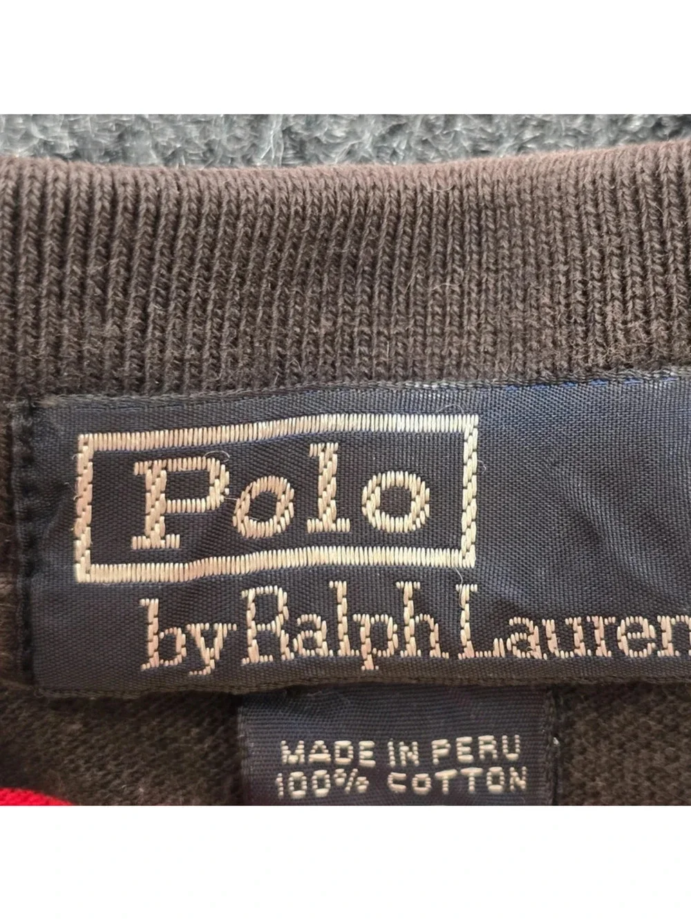 Vtg Polo Ralph Lauren Striped Polo Shirt XL Black Red Purple Grunge Indie Sleaze